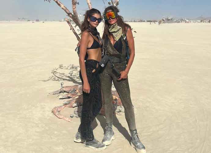 Kaia Gerber & mom Cindy Crawford at Burning Man (Image: Instagram)