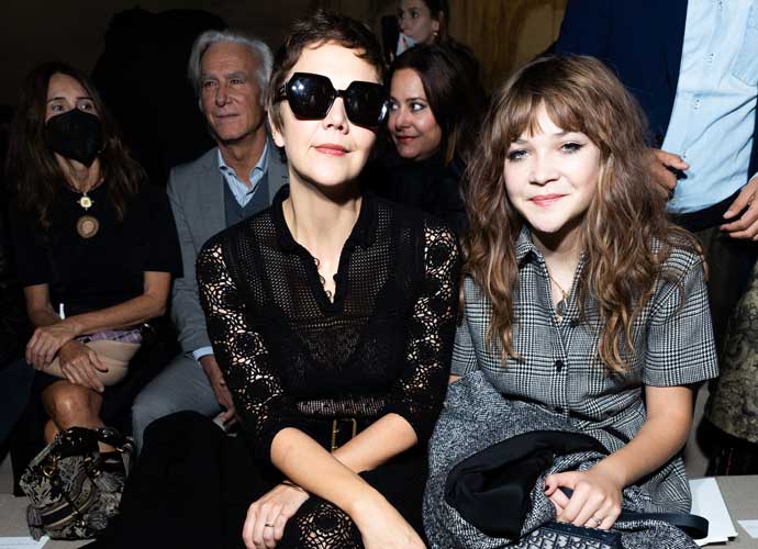 PARIS, FRANCE - SEPTEMBER 27: (EDITORIAL USE ONLY - For Non-Editorial use please seek approval from Fashion House) Maggie Gyllenhaal and Ramona Sarsgaard attend the Christian Dior Womenswear Spring/Summer 2023 show as part of Paris Fashion Week on September 27, 2022 in Paris, France. (Photo by Victor Boyko/Getty Images)