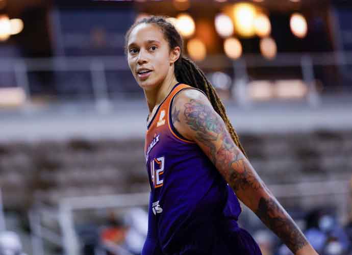 INDIANAPOLIS, IN - SEPTEMBER 06: Brittney Griner #42 of the Phoenix Mercury is seen during the game against the Indiana Fever at Indiana Farmers Coliseum on September 6, 2021 in Indianapolis, Indiana. NOTE TO USER: User expressly acknowledges and agrees that, by downloading and or using this photograph, User is consenting to the terms and conditions of the Getty Images License Agreement.(Photo by Michael Hickey/Getty Images)