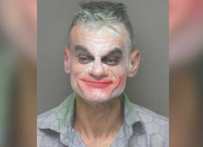 Jeremy Garnier dressed up as The Joker in mugshot (Image: Memphis PD)