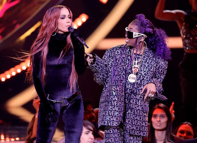 LOS ANGELES, CALIFORNIA - NOVEMBER 20: Anitta and Missy Elliott perform onstage during the 2022 American Music Awards at Microsoft Theater on November 20, 2022 in Los Angeles, California. (Photo by Kevin Winter/Getty Images)