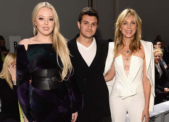 NEW YORK, NY - FEBRUARY 09: (L-R) Tiffany Trump, Michael Boulos and Marla Maples attend the Taoray Wang front row during New York Fashion Week: The Shows at Gallery II at Spring Studios on February 9, 2019 in New York City. (Photo by Noam Galai/Getty Images for Taoray Wang)