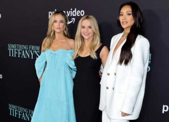 CENTURY CITY, CALIFORNIA - NOVEMBER 29: (L-R) Zoey Deutch, Reese Witherspoon and Shay Mitchell attend the Los Angeles premiere of Prime Video's "Something From Tiffany's" at AMC Century City 15 on November 29, 2022 in Century City, California. (Photo by Amy Sussman/Getty Images)