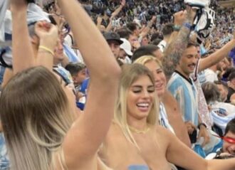 Topless Argentina women celebrate team's World Cup victory (Image: Twitter)