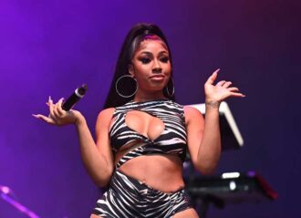 ATLANTA, GEORGIA - OCTOBER 09: Yung Miami of City Girls performs onstage during Day 2 of the 2022 ONE MusicFest at Central Park on October 09, 2022 in Atlanta, Georgia (Photo by Paras Griffin/Getty Images)