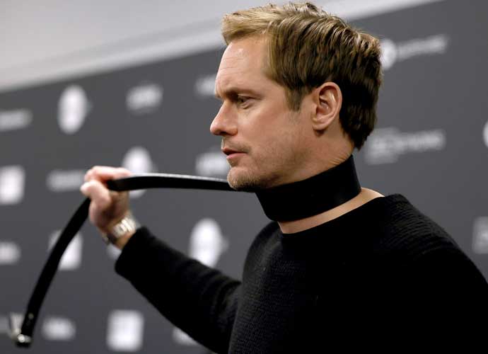 Alexander Skarsgård Wears Dog Collar & Leash At Sundance Film Festival ‘Infinity Pool’ Premiere