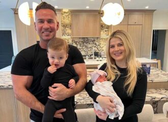 Mike Sorrentino and wife Lauren with new baby (Image: Instagram)