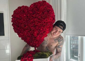 Brooklyn Beckham gives wife Nicola Peltz heart-shaped rose arrangement for Valentine's Day (Image: Instagram)
