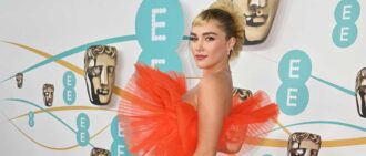 LONDON, ENGLAND - FEBRUARY 19: Florence Pugh arrives at the EE BAFTA Film Awards 2023 at The Royal Festival Hall on February 19, 2023 in London, England. (Photo by Dave Benett/Getty Images)