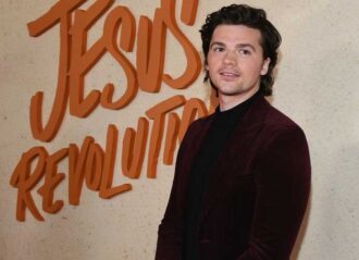 HOLLYWOOD, CALIFORNIA - FEBRUARY 15: Joel Courtney attends "Jesus Revolution" Los Angeles Premiere at TCL Chinese 6 Theatres on February 15, 2023 in Hollywood, California. (Photo by Jon Kopaloff/Getty Images for Lionsgate)