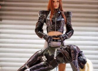 Julia Fox wears "body bag" during New York Fashion Week (Image: Instagram)
