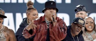 LOS ANGELES, CALIFORNIA - FEBRUARY 05: (L-R) Queen Latifah, LL Cool J, Grandmaster Flash, and GloRilla peform onstage during the 65th GRAMMY Awards at Crypto.com Arena on February 05, 2023 in Los Angeles, California. (Photo by Kevin Winter/Getty Images for The Recording Academy)