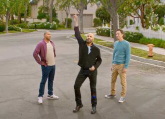 John Travolta, Zach Braff and Donald Faison perform in Grease-inspired T-Mobile Super Bowl ad (Image: T-Mobile)