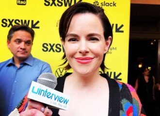 Emily Hampshire attends the SXSW 2023 premiere of 'Self Reliance' (Image: Erik Meers)