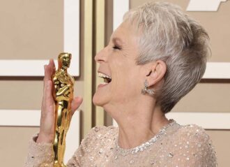 HOLLYWOOD, CALIFORNIA - MARCH 12: Jamie Lee Curtis, winner of Best Actress in a Supporting Role award for ‘Everything Everywhere All at Once’ poses in the press room during the 95th Annual Academy Awards at Ovation Hollywood on March 12, 2023 in Hollywood, California. (Photo by Rodin Eckenroth/Getty Images)