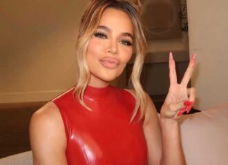 Khloe Kardashian alarms family with weight loss in red latex top (Image: Instagram)