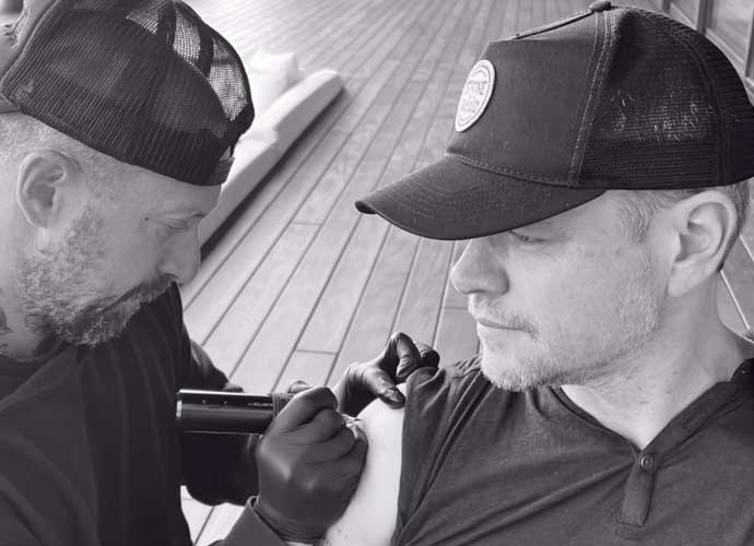 Matt Damon gets tattooed by Winterstone in tribute to late father (Image: Instagram)