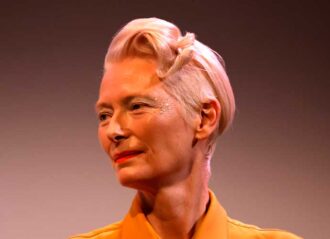 AUSTIN, TEXAS - MARCH 13: Tilda Swinton attends "Problemista" world premiere Q+A at the 2023 SXSW Conference and Festivals at The Paramount Theater on March 13, 2023 in Austin, Texas. (Photo by Frazer Harrison/Getty Images for SXSW)