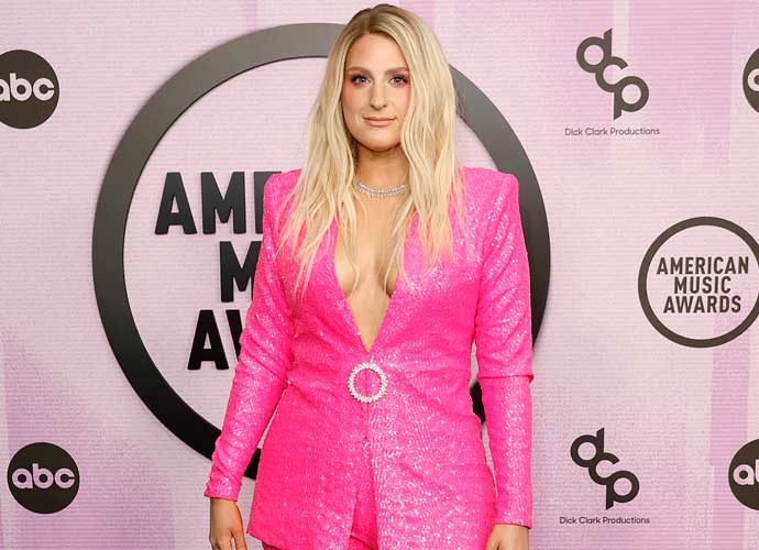 LOS ANGELES, CALIFORNIA - NOVEMBER 20: (EDITORIAL USE ONLY) Meghan Trainor attends the 2022 American Music Awards at Microsoft Theater on November 20, 2022 in Los Angeles, California. (Photo by Frazer Harrison/Getty Images)