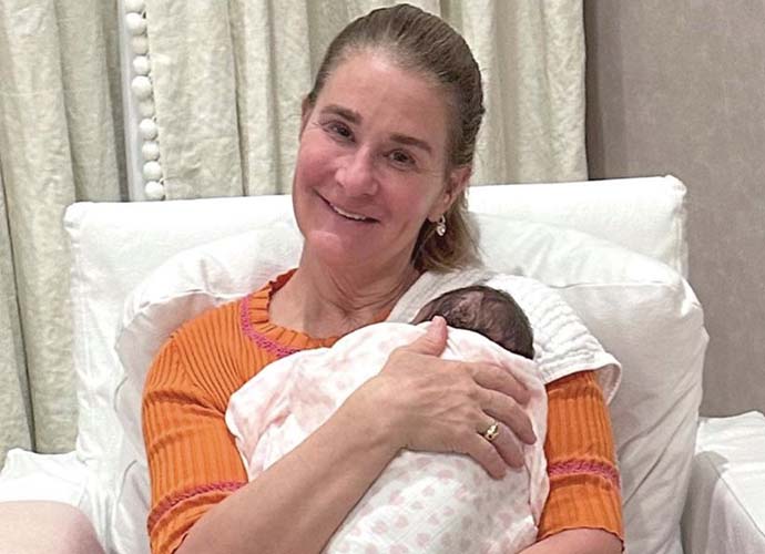 Melinda French Gates hold her new granddaughter (Image: Instagram)