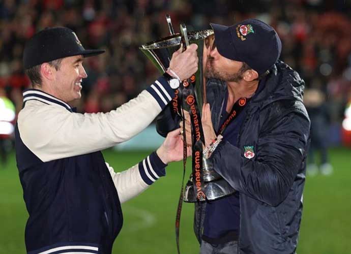 Ryan Reynolds & Rob McElhenney celebrate their club Wrexham's win and promotion (Image: Instagram)