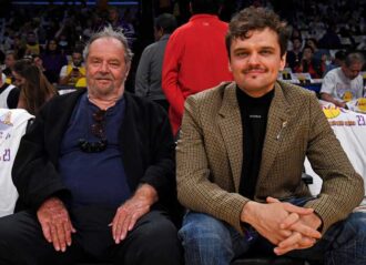 LOS ANGELES, CALIFORNIA - MAY 20: Jack Nicholson and Jim Nicholson attend game three of the Western Conference Finals between the Los Angeles Lakers and the Denver Nuggetsat Crypto.com Arena on May 20, 2023 in Los Angeles, California. (Photo by Kevork Djansezian/Getty Images)