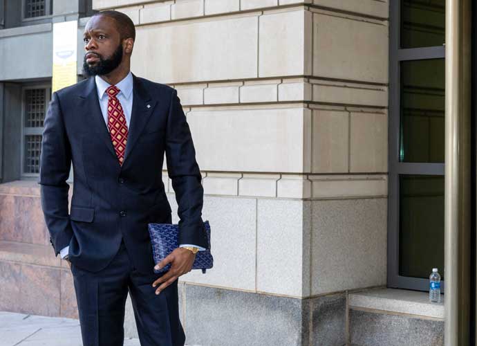 WASHINGTON, DC - APRIL 03: Pras Michel, a member of the 1990's hip-hop group the Fugees, arrives at U.S. District Court on April 3, 2023 in Washington, DC. Michel is on trial for his alleged participation in a campaign finance conspiracy. (Photo by Tasos Katopodis/Getty Images)