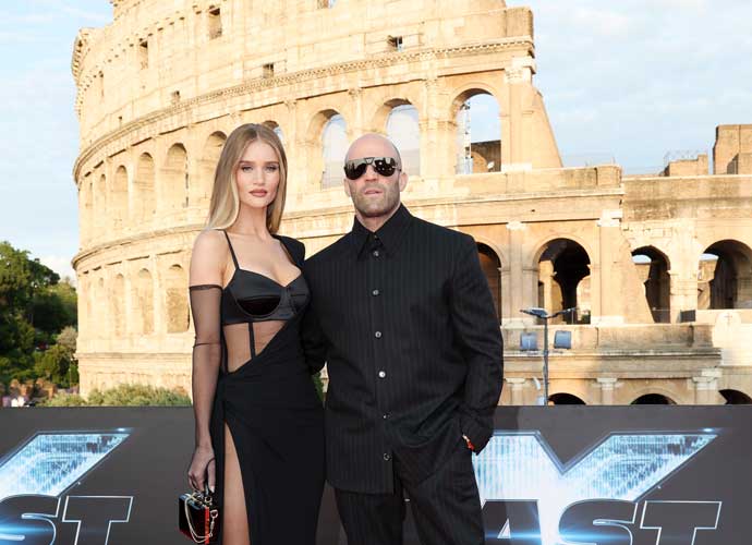 ROME, ITALY - MAY 12: Rosie Huntington-Whiteley and Jason Statham attend the Universal Pictures presents the 