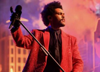 TAMPA, FLORIDA - FEBRUARY 04: In this image released on February 7th, The Weeknd rehearses for the Super Bowl LV Halftime Show at Raymond James Stadium on February 04, 2021 in Tampa, Florida. (Photo by Kevin Mazur/Getty Images for TW)