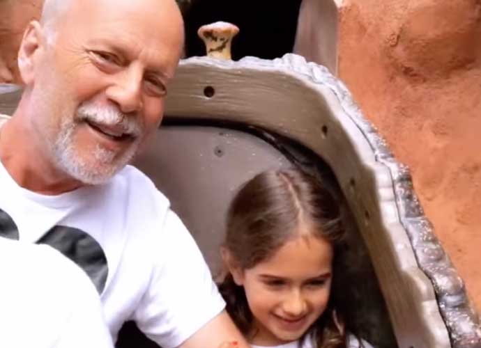 Bruce Willis and daughter Mabel Ray Willis ride Splash Mountain at Disneyland (Image: Instagram)