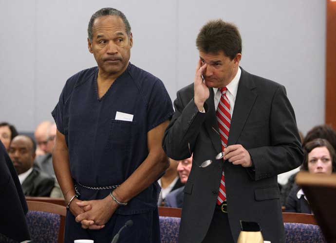 LAS VEGAS - DECEMBER 5: O.J. Simpson (L) stands in court with attorney Yale Galanter during his sentencing at the Clark County Regional Justice Center December 5, 2008 in Las Vegas, Nevada. Simpson and co-defendant Clarence 
