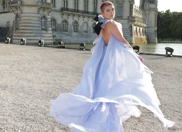 CHANTILLY, FRANCE - JULY 05: (EDITORIAL USE ONLY - For Non-Editorial use please seek approval from Fashion House) Florence Pugh attends the Valentino Haute Couture Fall/Winter 2023/2024 show as part of Paris Fashion Week at Chateau de Chantilly on July 05, 2023 in Chantilly, France. (Photo by Pascal Le Segretain/Getty Images)