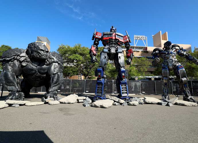 SAN DIEGO, CALIFORNIA - JULY 20: A general view of Transformers statues during Comic-Con International 2023 on July 20, 2023 in San Diego, California. (Photo by Jesse Grant/Getty Images for Paramount+)
