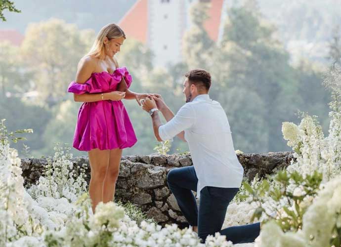 Luca Doncic proposes to girlfriend girlfriend Anamaria Goltes (Image: Instagram)