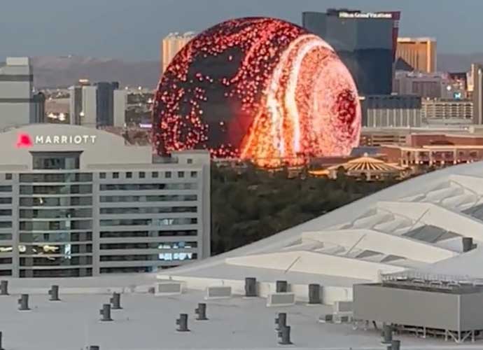 MSG Sphere in Las Vegas lights up for first time (Image: Twitter)