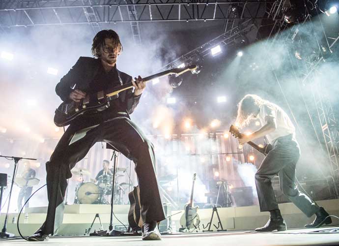 HOLLYWOOD, CA - MAY 05: Alex Turner and Jamie Cook of Arctic Monkeys perform at Hollywood Forever on May 5, 2018 in Hollywood, California. (Photo by Timothy Norris/Getty Images)