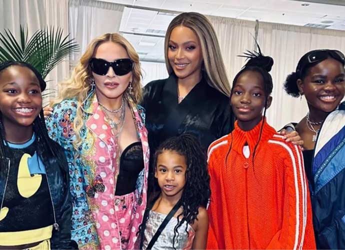 Beyonce with daughter Rumi with Madonna and daughters Stella, Estere and Mercy (Image: Instagram)