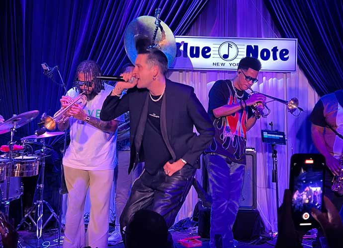 G-Eazy raps with the Soul Rebels at the Blue Note Club in NYC (Image: Erik Meers)