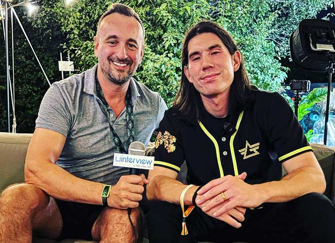 DJ Gryffin with uInterview founder Erik Meers at Electric Zoo 2023 (Image: Thiago Rubio)