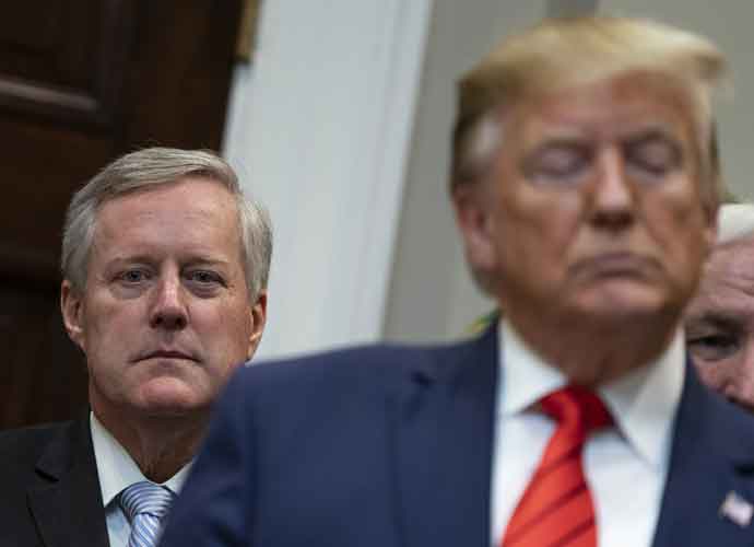 Representative Mark Meadows, a Republican from North Carolina, left, listens during an executive order signing event with U.S. President Donald Trump in the Roosevelt Room of the White House in Washington, D.C., U.S., on Wednesday, October 9, 2019. Trump warned President Recep Tayyip Erdoan not to take aggressive action in Northern Syria. Photographer: Alex Edelman/Bloomberg via Getty Images