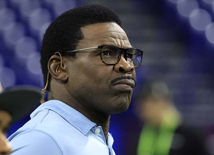 Michael Irvin Of NFL Network Looks On During The NFL Combine At Lucas Oil Stadium On March 03 2022 