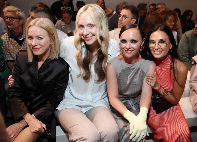 MILAN, ITALY - SEPTEMBER 20: (L-R) Naomi Watts, Gwendoline Christie, Christina Ricci and Demi Moore attend the Fendi Spring Summer 2024 fashion show on September 20, 2023 in Milan, Italy. (Photo by Daniele Venturelli/Getty Images for Fendi)