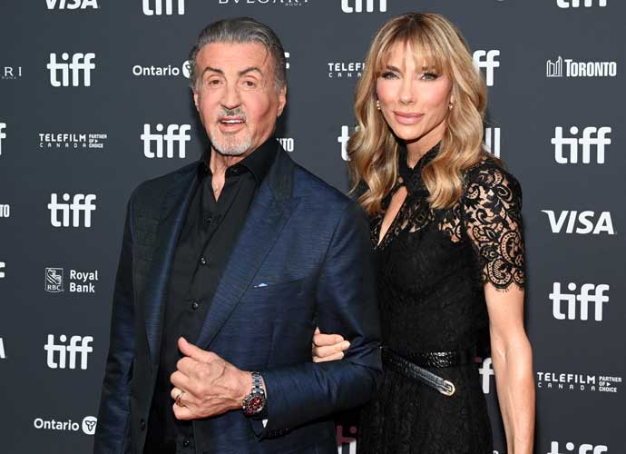 TORONTO, ONTARIO - SEPTEMBER 16: (L-R) Sylvester Stallone and Jennifer Flavin attend Netflix's 
