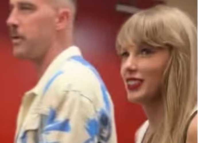 Taylor Swift & Travis Kelce exiting Chiefs game (Image: Instagram)