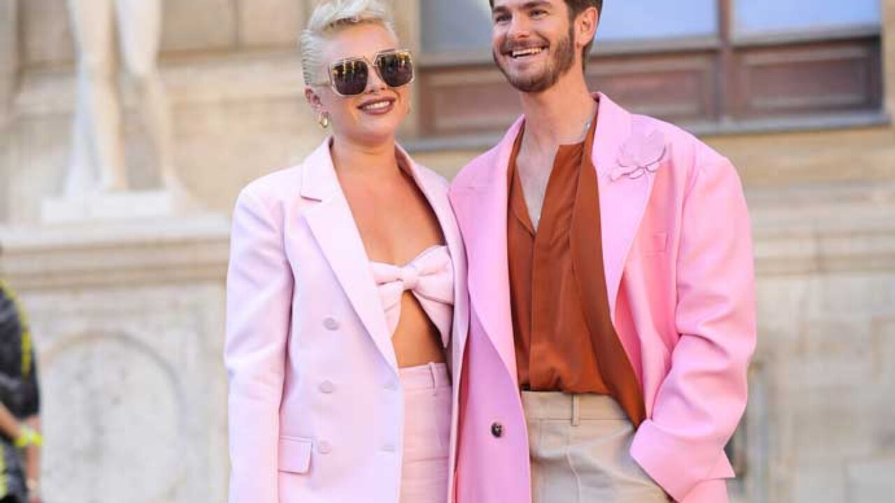 Florence Pugh & Andrew Garfield Dress In Pink For Valentino Show