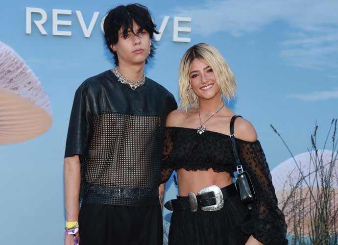 THERMAL, CALIFORNIA - APRIL 15: (L-R) Landon Barker and Charli D'Amelio attend the 2023 REVOLVE Festival on April 15, 2023 in Thermal, California. (Photo by Steven Simione/Getty Images)
