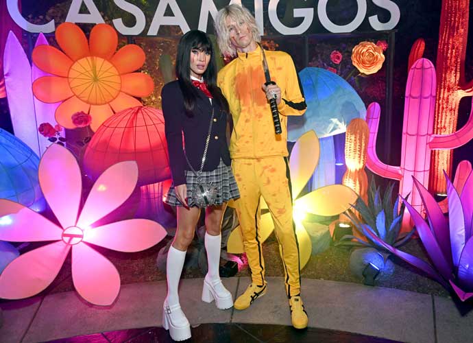 LOS ANGELES, CALIFORNIA - OCTOBER 27: (L-R) Megan Fox and Machine Gun Kelly attend the Annual Casamigos Halloween Party on October 27, 2023 in Los Angeles, California. (Photo by Matt Winkelmeyer/Getty Images for Casamigos)