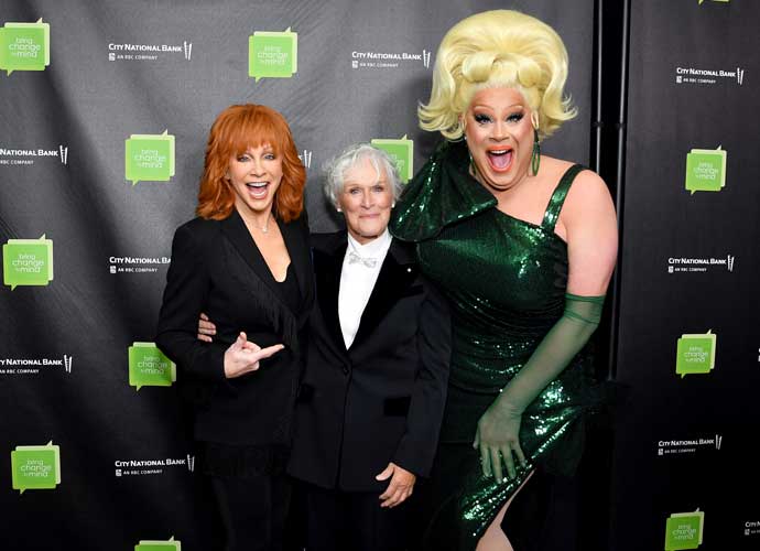 NEW YORK, NEW YORK - OCTOBER 09: (L-R) Reba McEntire, Glenn Close, and Nina West attend Revels & Revelations 11 hosted by Bring Change To Mind in support of teen mental health at City Winery on October 09, 2023 in New York City. (Photo by Noam Galai/Getty Images)