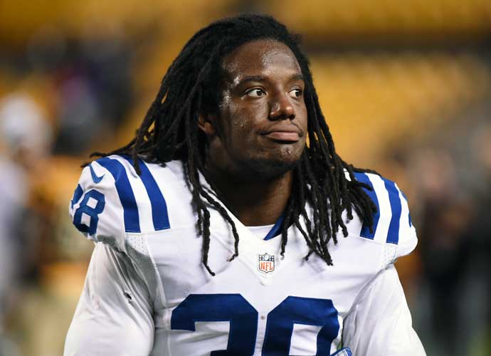 PITTSBURGH, PA - OCTOBER 26: Safety Sergio Brown #38 of the Indianapolis Colts looks on from the field after a game against the Pittsburgh Steelers at Heinz Field on October 26, 2014 in Pittsburgh, Pennsylvania. The Steelers defeated the Colts 51-34. (Photo by George Gojkovich/Getty Images)