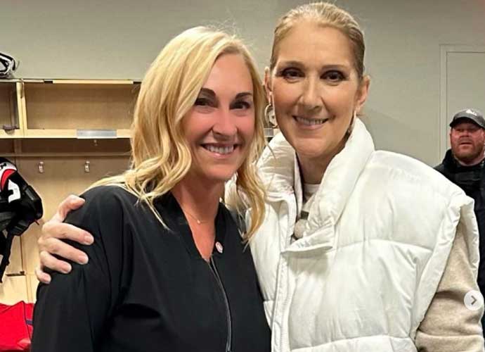 Celine Dion with the Canadien’s vice president of communications, Chantal Matchabée, on Oct. 30 (Image: Celine Dion/Instagram)